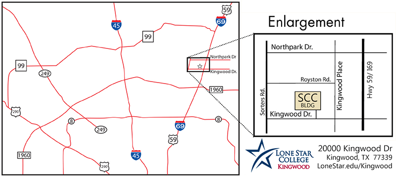 Map of LSC-Kingwood Student Center